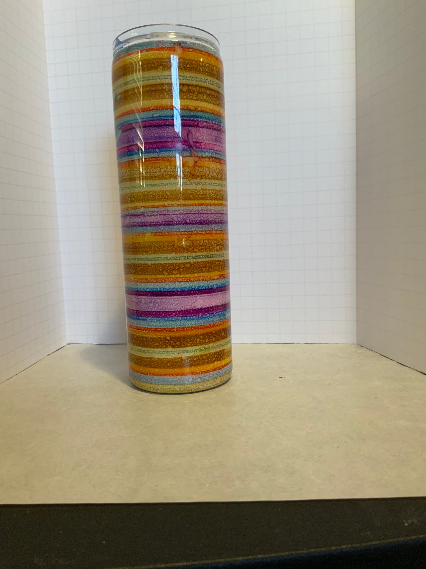 #10 Rustic Raindrop Serape with Purple flower