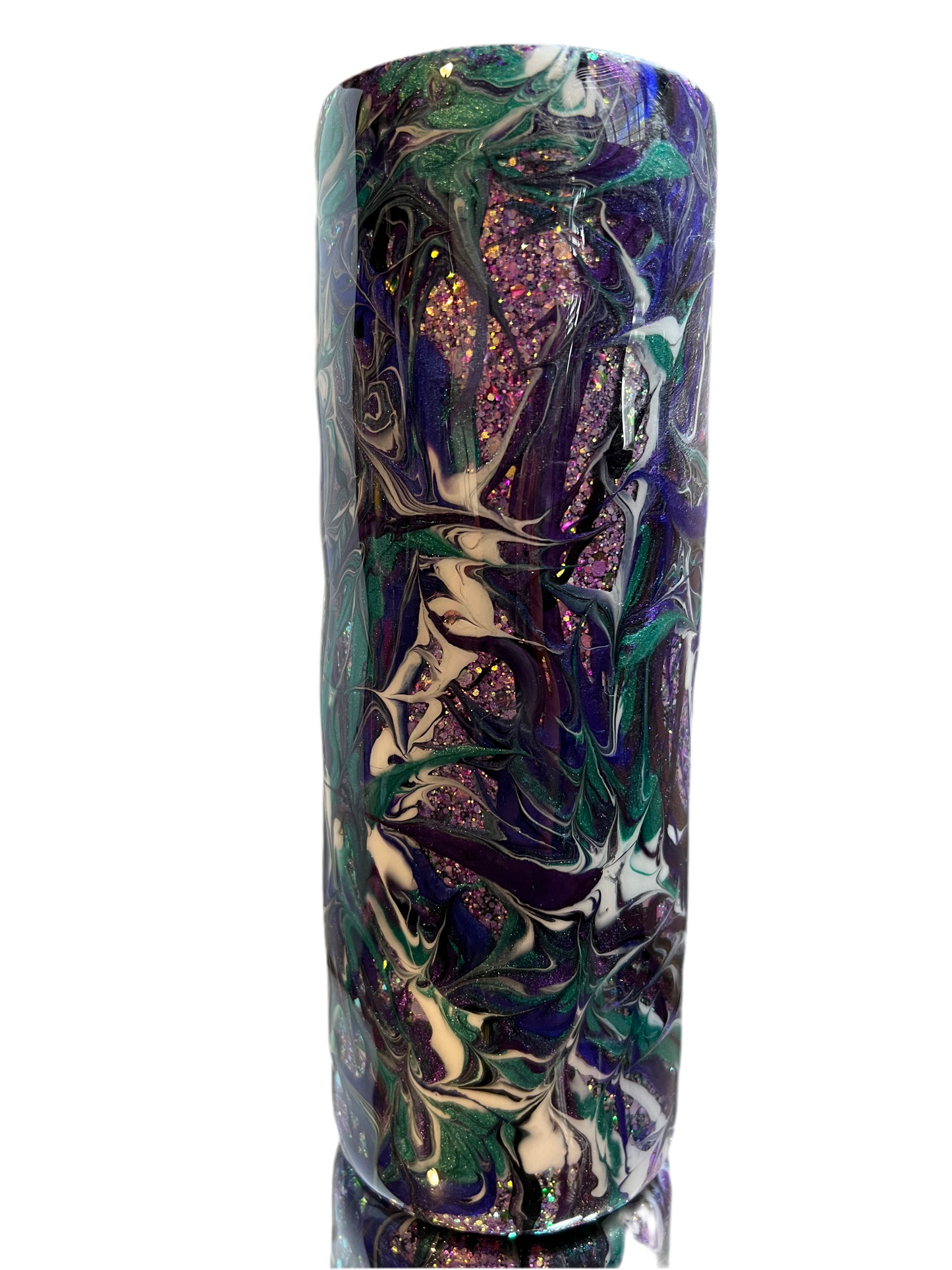 #158 20oz Skinny Purple Glitter TNR