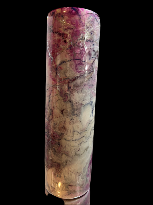 #167 32oz Tipsy Plump Pink Marble