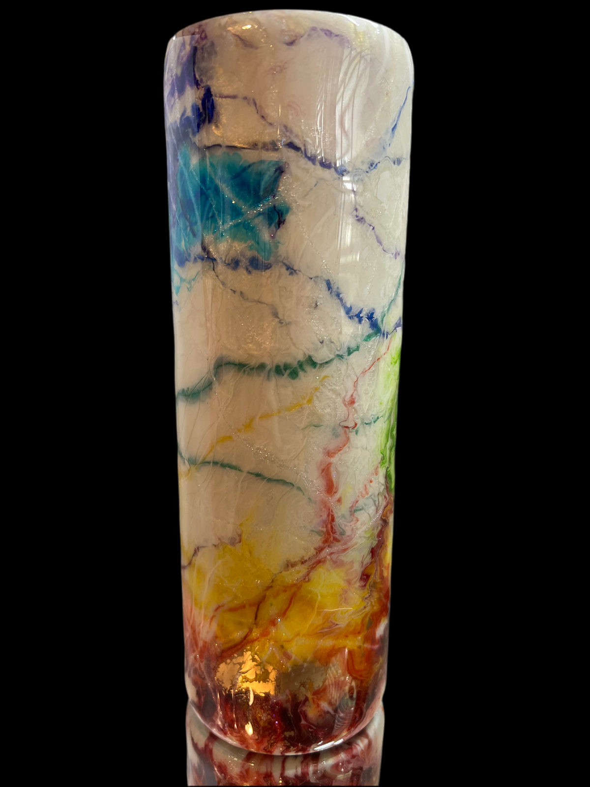 #168 30oz Skinny Tumbler Rainbow Marble