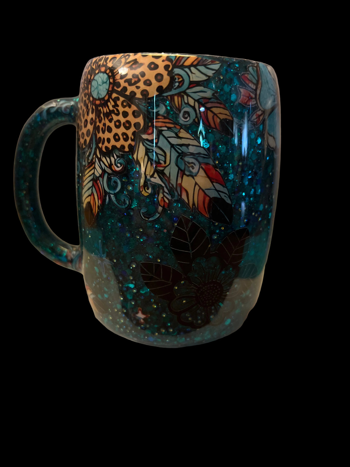 Dana’s Daisy Coffee Cup 12oz Teal