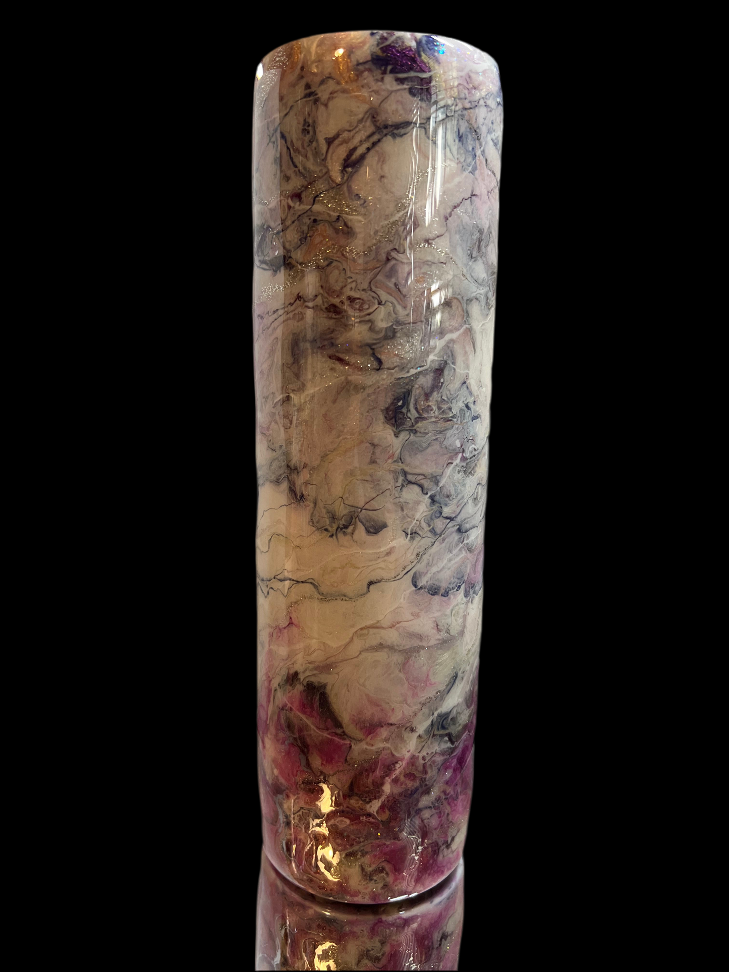 #167 32oz Tipsy Plump Pink Marble