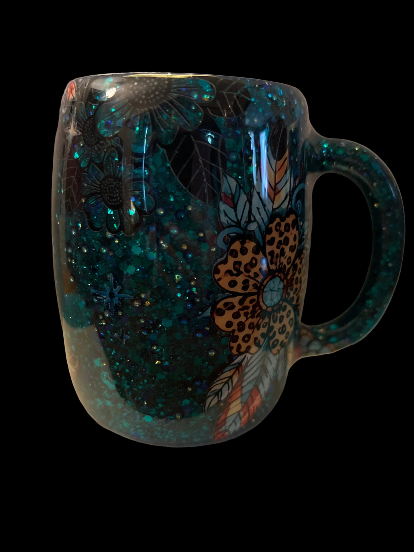 Dana’s Daisy Coffee Cup 12oz Teal