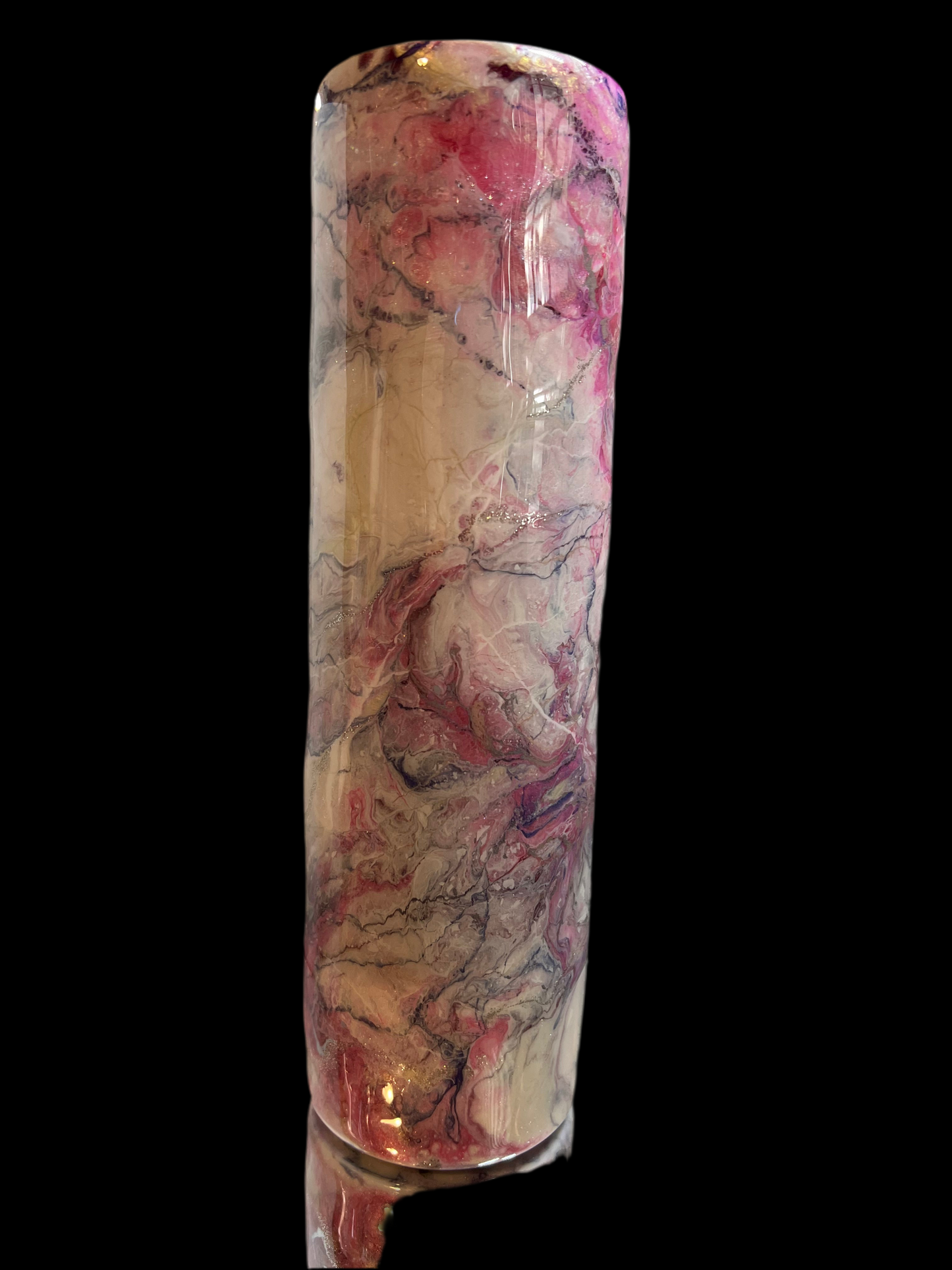 #167 32oz Tipsy Plump Pink Marble