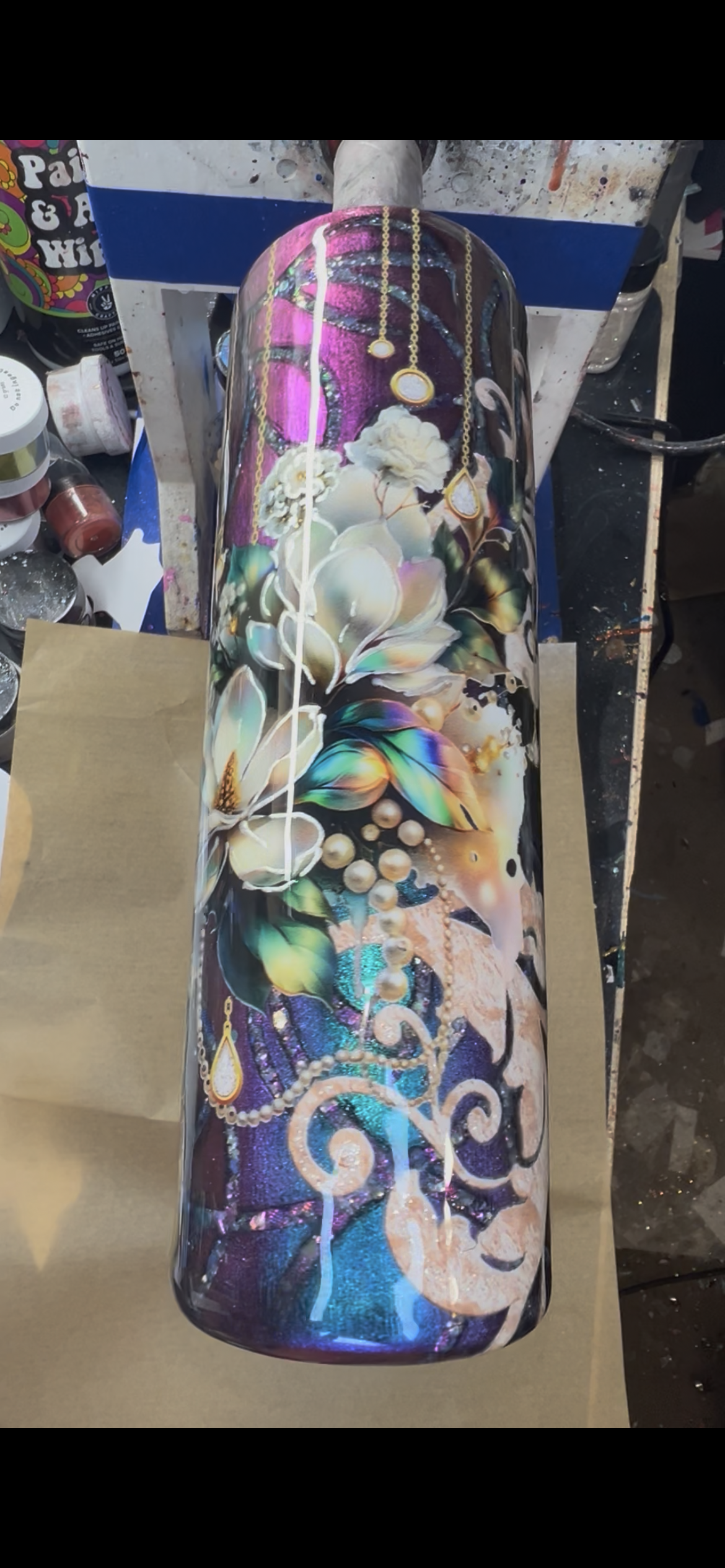 Dana’s 30oz Tappered Tumbler Gawdy Tooled Leather
