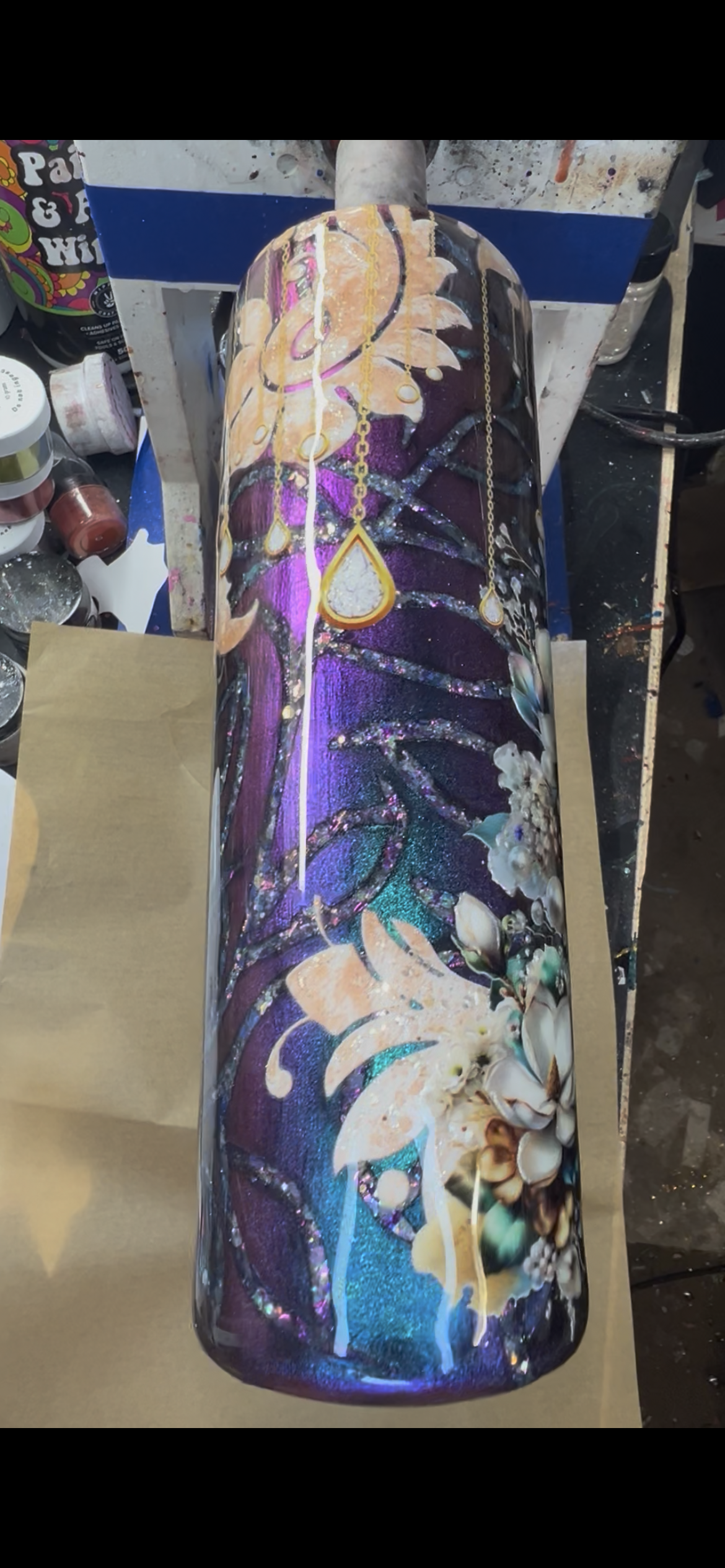 Dana’s 30oz Tappered Tumbler Gawdy Tooled Leather