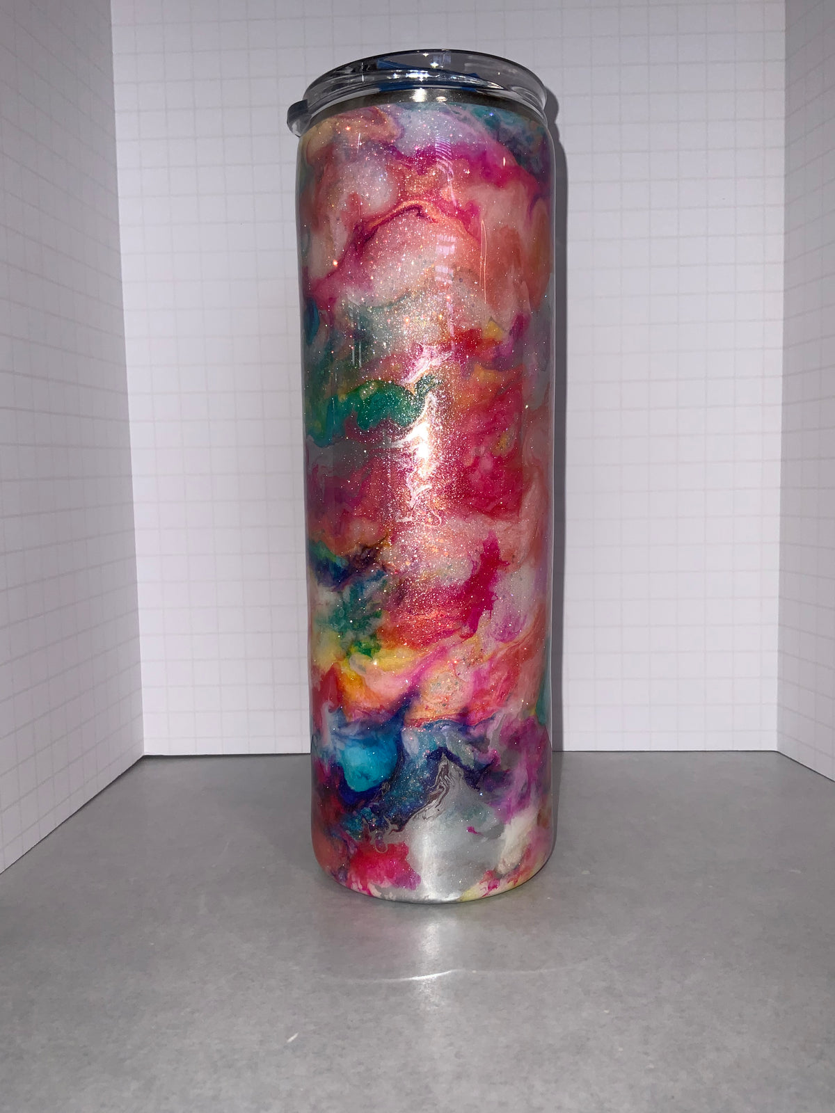 #19 Pink, Orange, Purple, yellow, and teal with foil base
