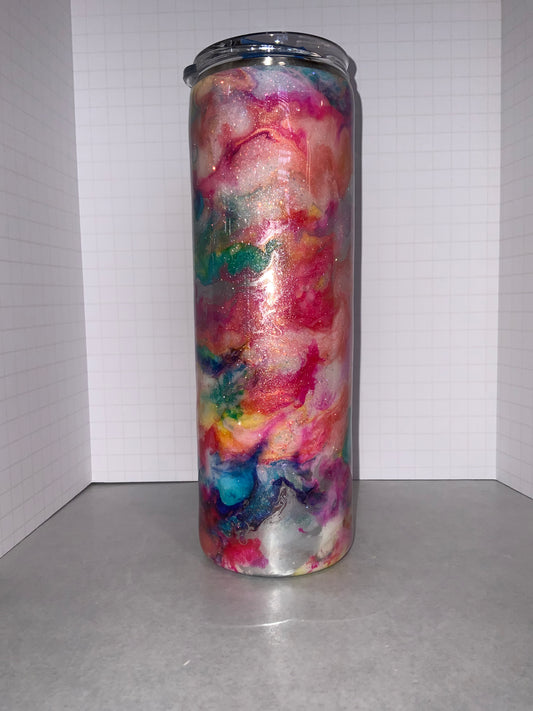 #19 Pink, Orange, Purple, yellow, and teal with foil base