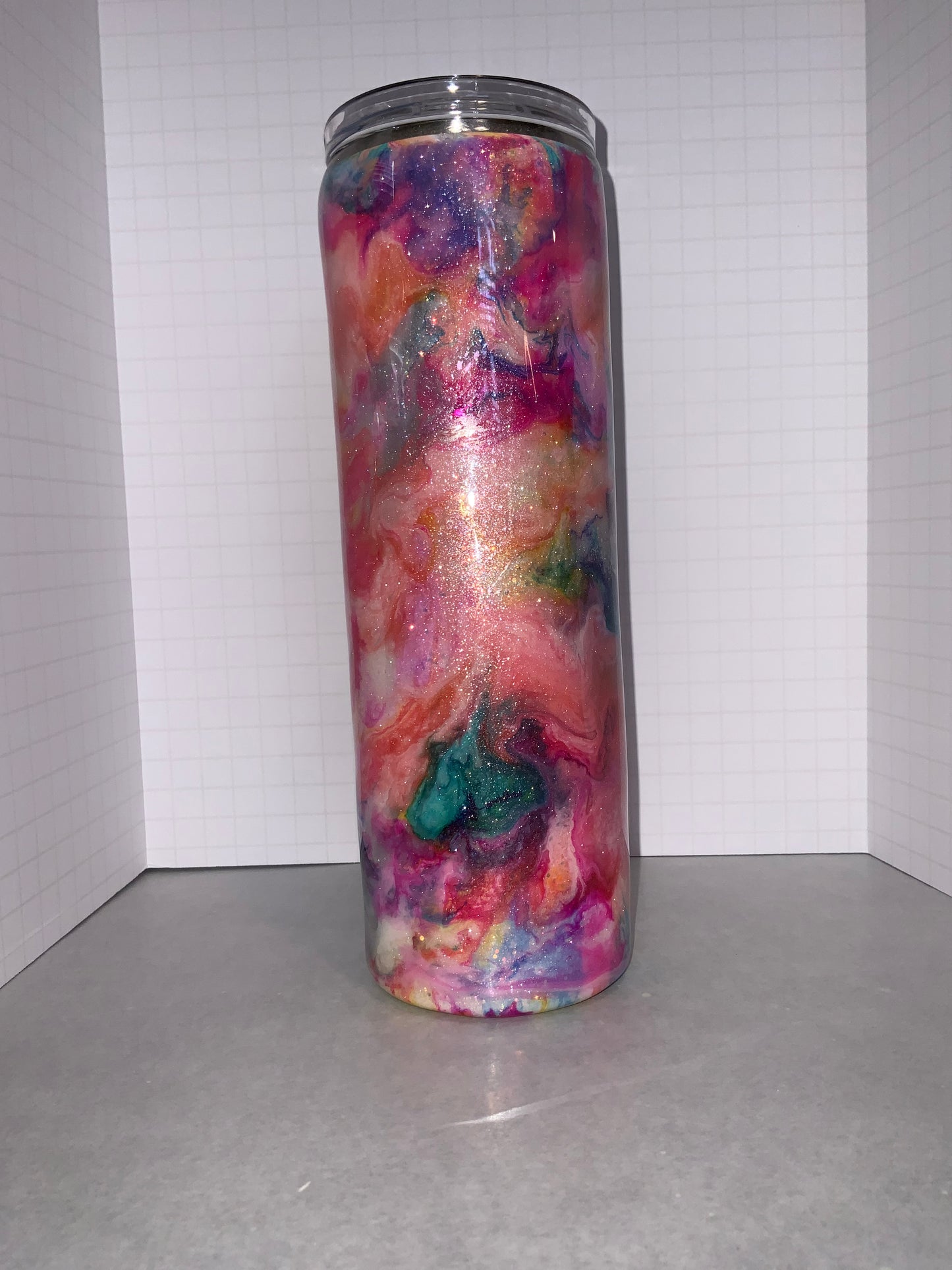 #19 Pink, Orange, Purple, yellow, and teal with foil base