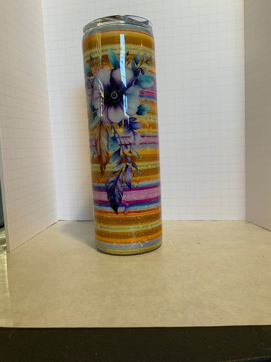 #10 Rustic Raindrop Serape with Purple flower