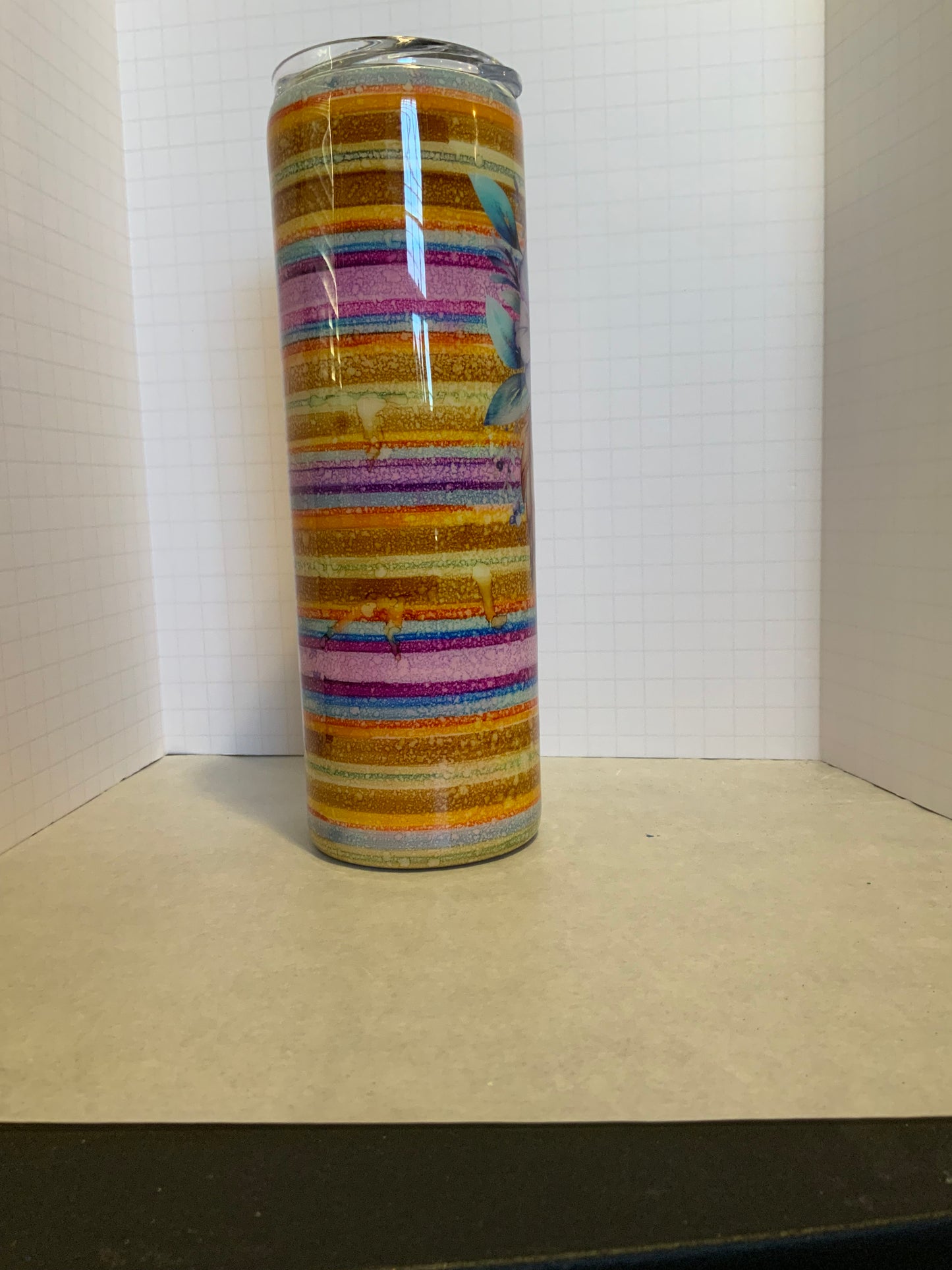 #10 Rustic Raindrop Serape with Purple flower